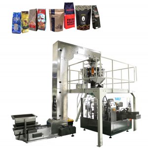 automatische koffieboon voedsel roterende rits pouch verpakkingsmachine
