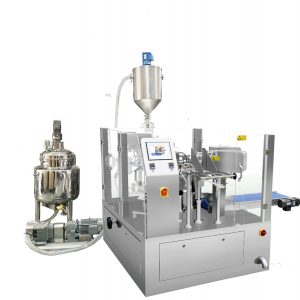Automatische kant-en-klare zakvulverpakking met zuigervuller voor vloeistof en pasta