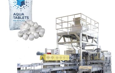 Machine voor het wegen, vullen en verpakken van zouttabletten van 25-50 kg